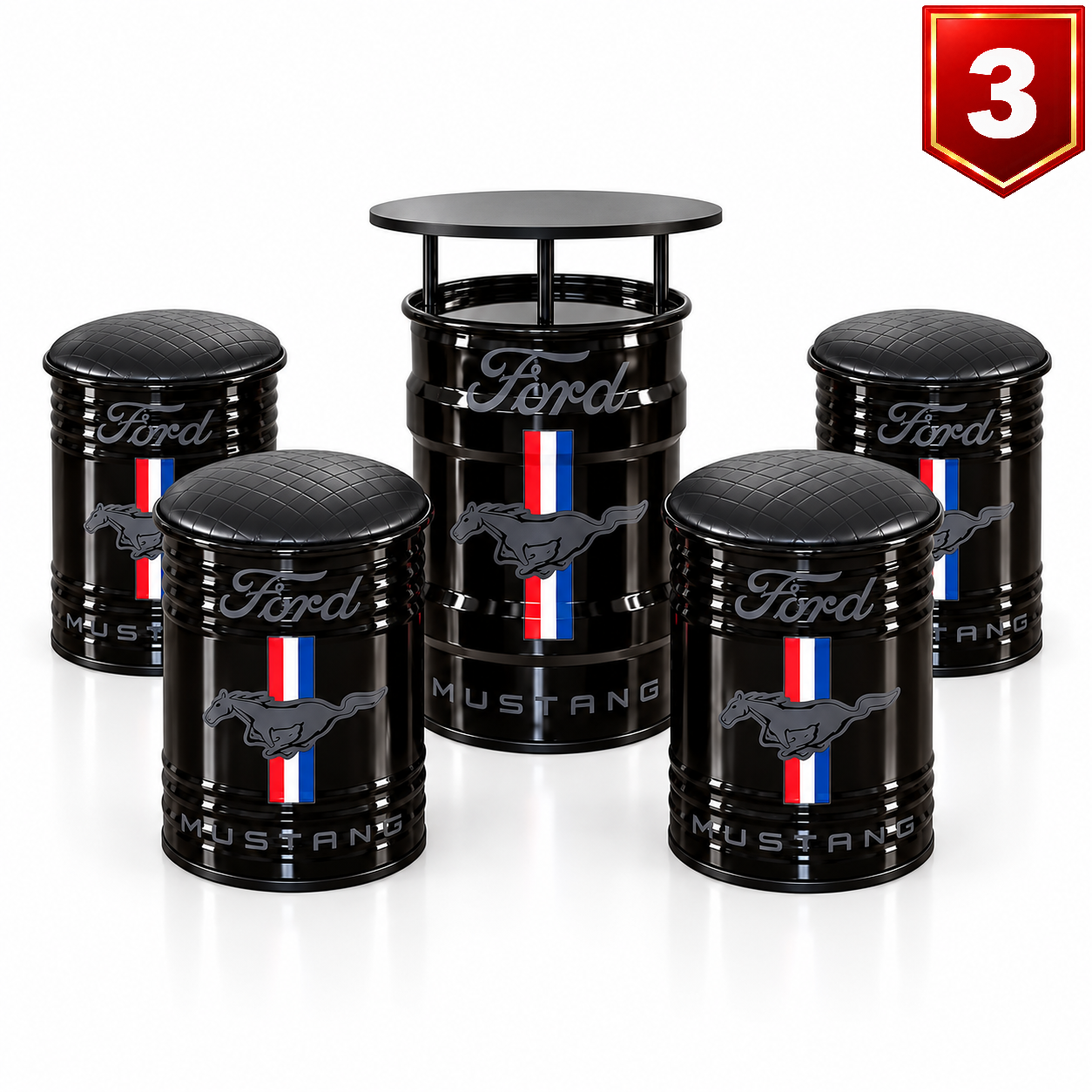 Conjunto Ford Mustang Preto — Modelo 03
